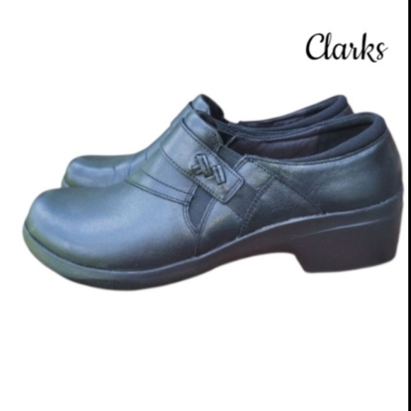 Clarks Leather Black Angie Pearl Slip On Casual Dress Work Loafer Shoe Women 11 - Picture 3 of 8